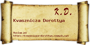 Kvasznicza Dorottya névjegykártya
